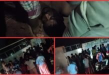 అదుపుతప్పిన అపాచి బస్సు గోడను ఢీకొట్టిన వైనం. ః